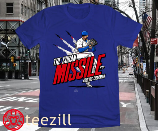 Aroldis Chapman Shirt Cuban Missile Texas MLBPA