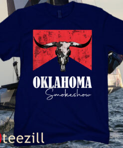 Boho Bull Skull Cow Shirt Oklahoma Smokeshow Western Country