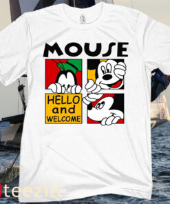 MickeyMouse and Friends Hello and Welcome cartoon Tee shirts