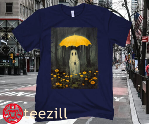 Premium Floral Ghost Halloween Ghost In The Forest Gothic Tee Shirt