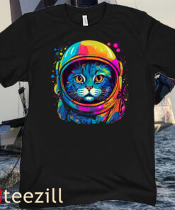 Space Astronaut Cat Gifts Men Women Kids Tee Shirt