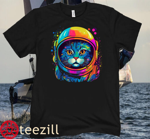 Space Astronaut Cat Gifts Men Women Kids Tee Shirt