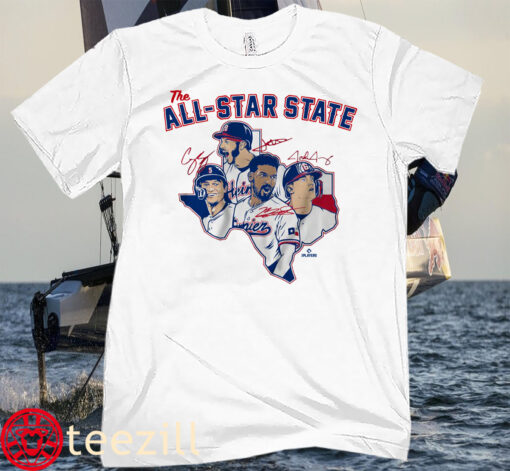 The All-Star State Tee Shirt Texas Baseball Licensed