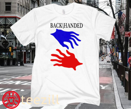 White Back Handed Blue and Red Shirts