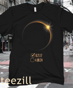 America Eclipse Checklist 4.08.24 Total Solar Eclipse 2024 Tee Shirt