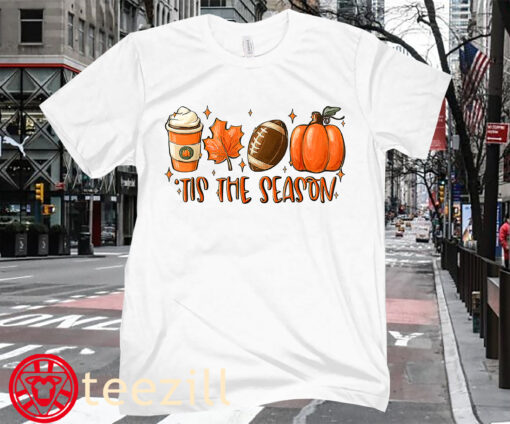 Coffee Fall Football Pumpkin And Halloween Tee