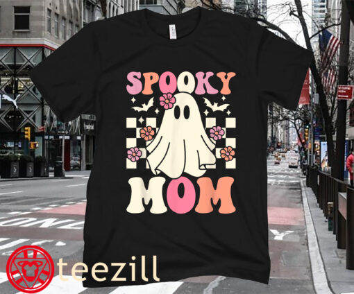 Spooky Mom Ghost Halloween Costume Retro Shirt
