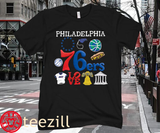 76ers NBA Philadelphia MARKET Black Fans Love Shirt