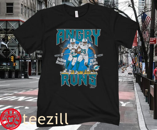 Angry Runs Dolphins Mostert And Brooks Shirt T-Shirt Black