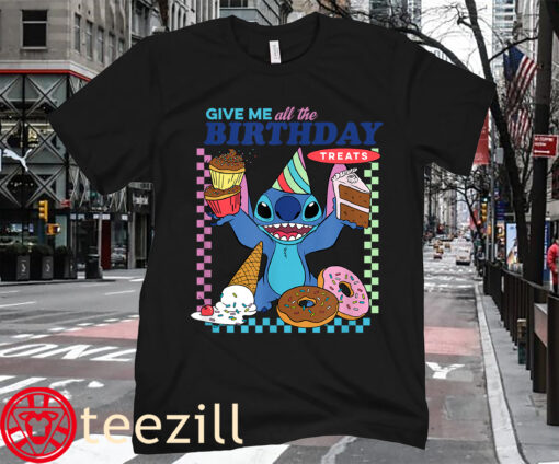 A Stitch Give Me All The Birthday Treats T-Shirt