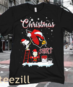 Christmas Snoopy and Charlie Brown Arizona Cardinals T-Shirt