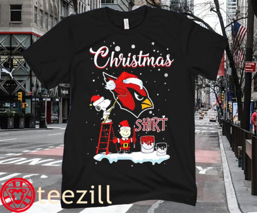 Christmas Snoopy and Charlie Brown Arizona Cardinals T-Shirt