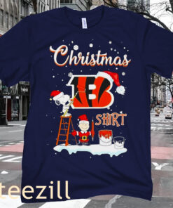 Christmas Snoopy and Charlie Brown Cincinnati Bengals T-Shirt
