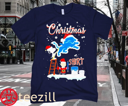 Christmas Snoopy and Charlie Brown Detroit Lions T-Shirt