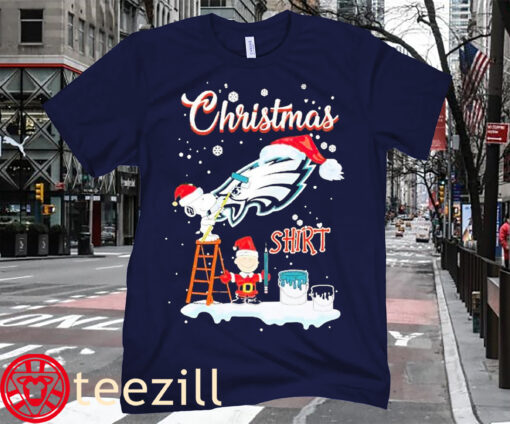 Christmas Snoopy and Charlie Brown Philadelphia Eagles T-Shirt