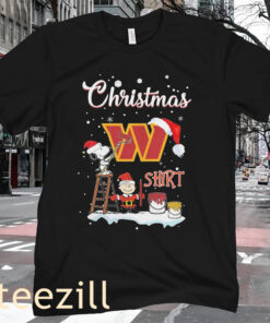 Christmas Snoopy and Charlie Brown Washington Commanders T-Shirt