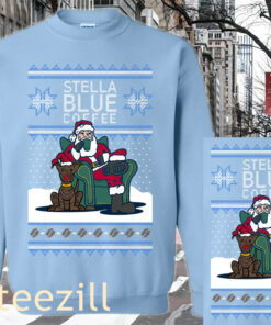 THE CHRISTMAS STELLA BLUE COFFEE UGLY SWEATER SHIRT