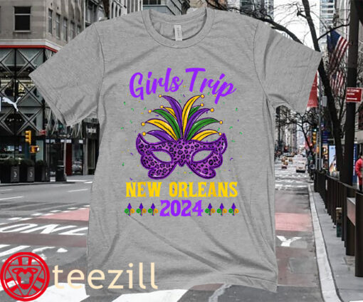 Gift Girls Trip New Orleans 2024 Mardi Gras Mask Shirt