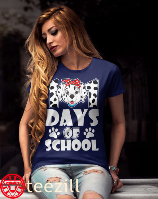 Gift Happy 101 Days School Cute Dog Smarter Student Shirt