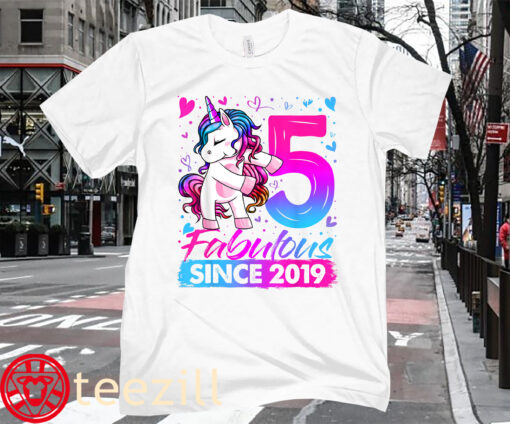 Gifts 5th Birthday Girl Party Unicorn Shirt