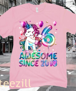 Girl Unicorn Party 6 Year Old 6th Birthday T-Shirt