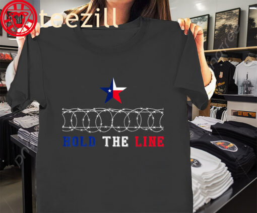 Patriotic USA Hold The Line Texas Flag Barbed Wire T-Shirts