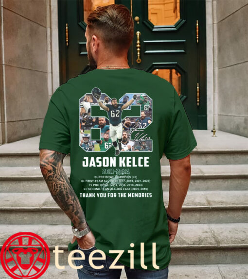 Posters Jason Kelce Number 62 Thank You For The Memories Shirt