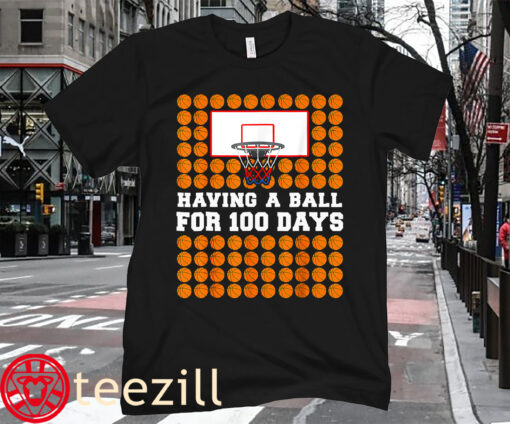 School Basketball 100th Day Balls For Boys T-Shirt
