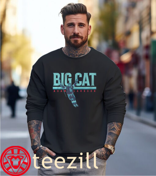The Seattle Kraken Adam Larsson Big Cat T-Shirt