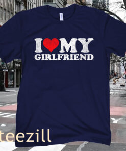 Vintage I Love My Girlfriend Gifts T-Shirt