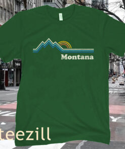 Vintage Retro Montana Sunrise Mountains T-Shirt