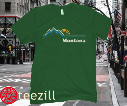 Vintage Retro Montana Sunrise Mountains T-Shirt