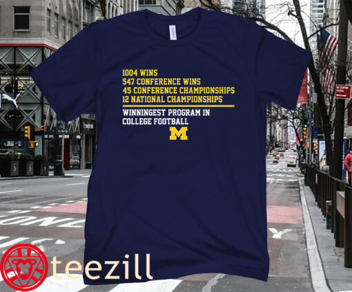 Winningest Program National Champions Michigan Football Shirt