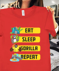 Funny Gorilla Monke Eat Sleep Gorilla Repeat Shirt