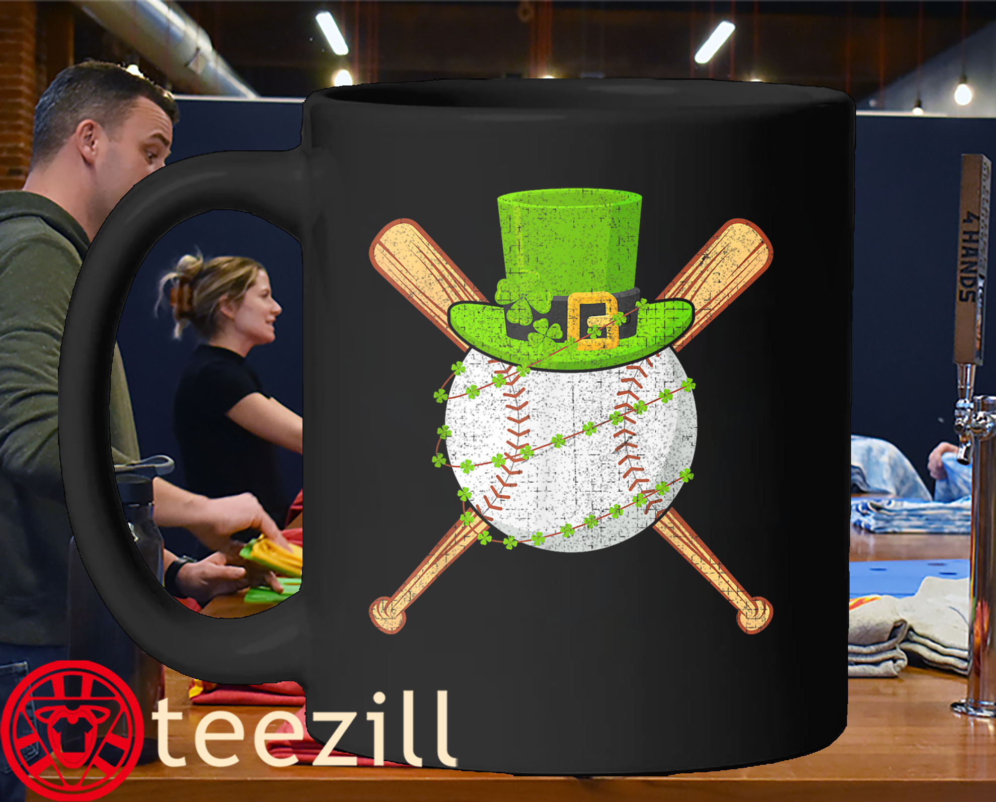 Happy Day St Patricks Baseball Shamrock Shirt - Image 4