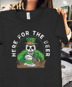 Irish Skull St Patrick's Here For The Beer T-shirt