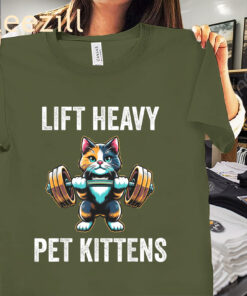 Kittens Funny Gym Workout Weight Lifter Shirt
