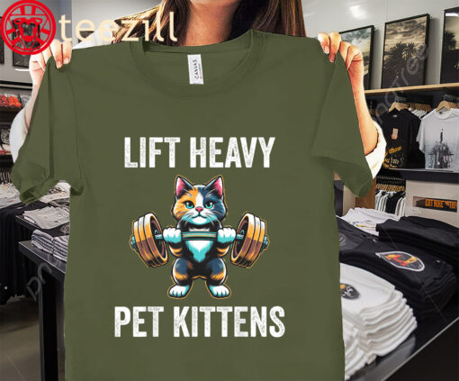 Kittens Funny Gym Workout Weight Lifter Shirt