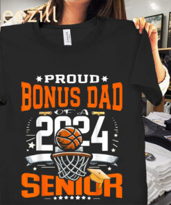 Men's Proud Bonus Dad Of A 2024 Senior Basketball Shirt