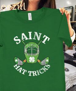 Saint Hat Tricks Hockey Shamrock St Patrick's Day Shirt