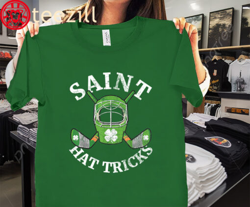 Saint Hat Tricks Hockey Shamrock St Patrick's Day Shirt