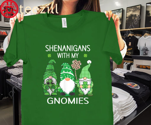 St Lucky Shamrock Leopard Gnomes Irish Shirt