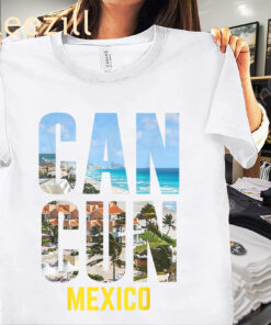 The Cancun Mexico Souvenir Sunset Summer Beach Shirt