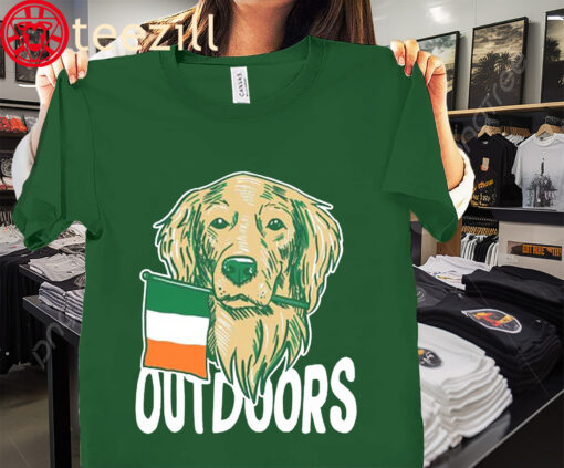 The Outdoors Dog Flag Irish Patricks Day Shirt