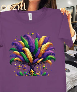Tree Beads New Orleans 2024 Watercolor Mardi Gras Festival Shirt