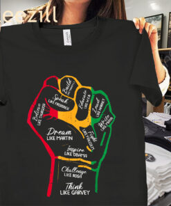 Women's Black Leaders Power Fist Hand Black History Month Shirt