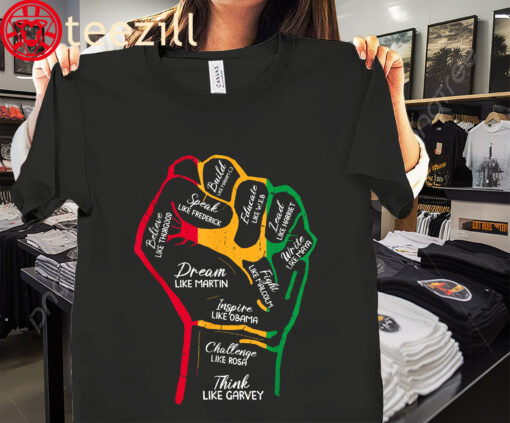 Women's Black Leaders Power Fist Hand Black History Month Shirt