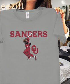 Cydney Sanders Slugger Swing Oklahoma Softball Shirt