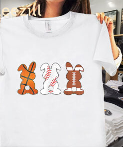 Sports Easter Bunny Rabbits- Basketball- Baseball- Football- Shirt