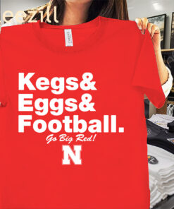 Kegs & Eggs and Football Tee Nebraska Cornhuskers City